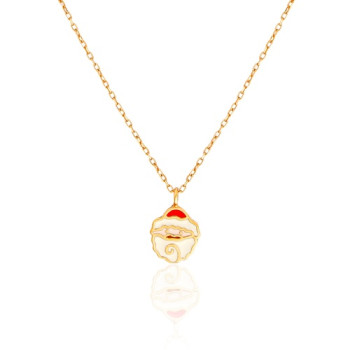 گردنبند بابانوئل مدل مینا قرمز